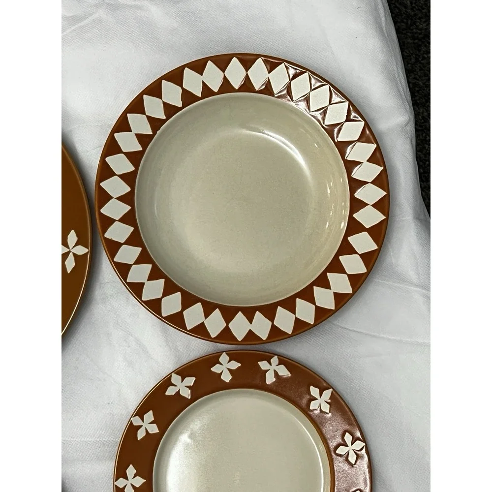 Vtg Pottery Barn Dune Persimmon Dinnerware Set Plates Bowl Mug Saucer MCM Boho
